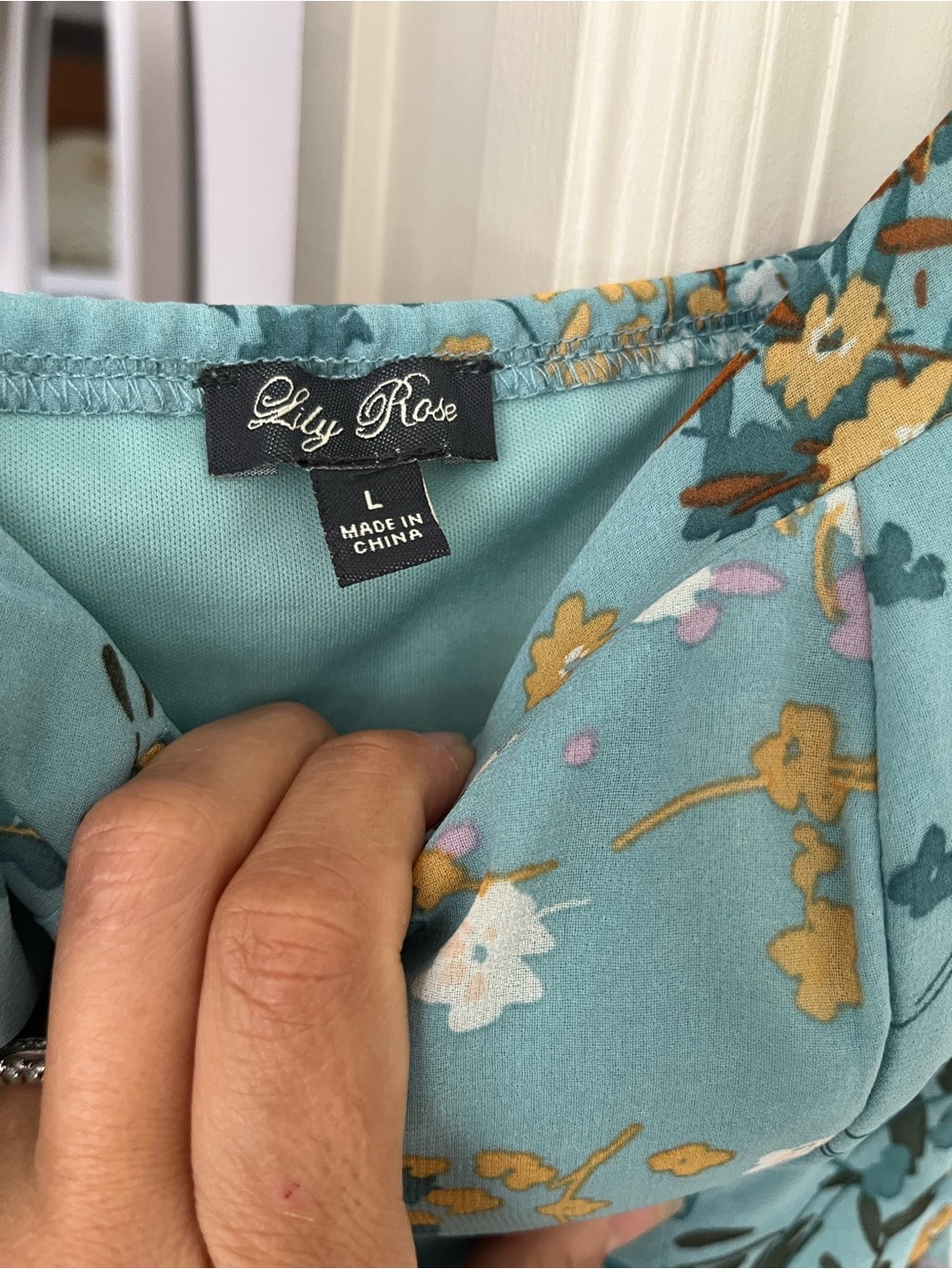 Lily Rose junior Aqua Floral High-Low Slip Dress size L - Picture 3 of 9